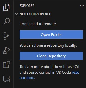 Image depicting how to open a folder once connected to the remote host, similar to opening a local folder